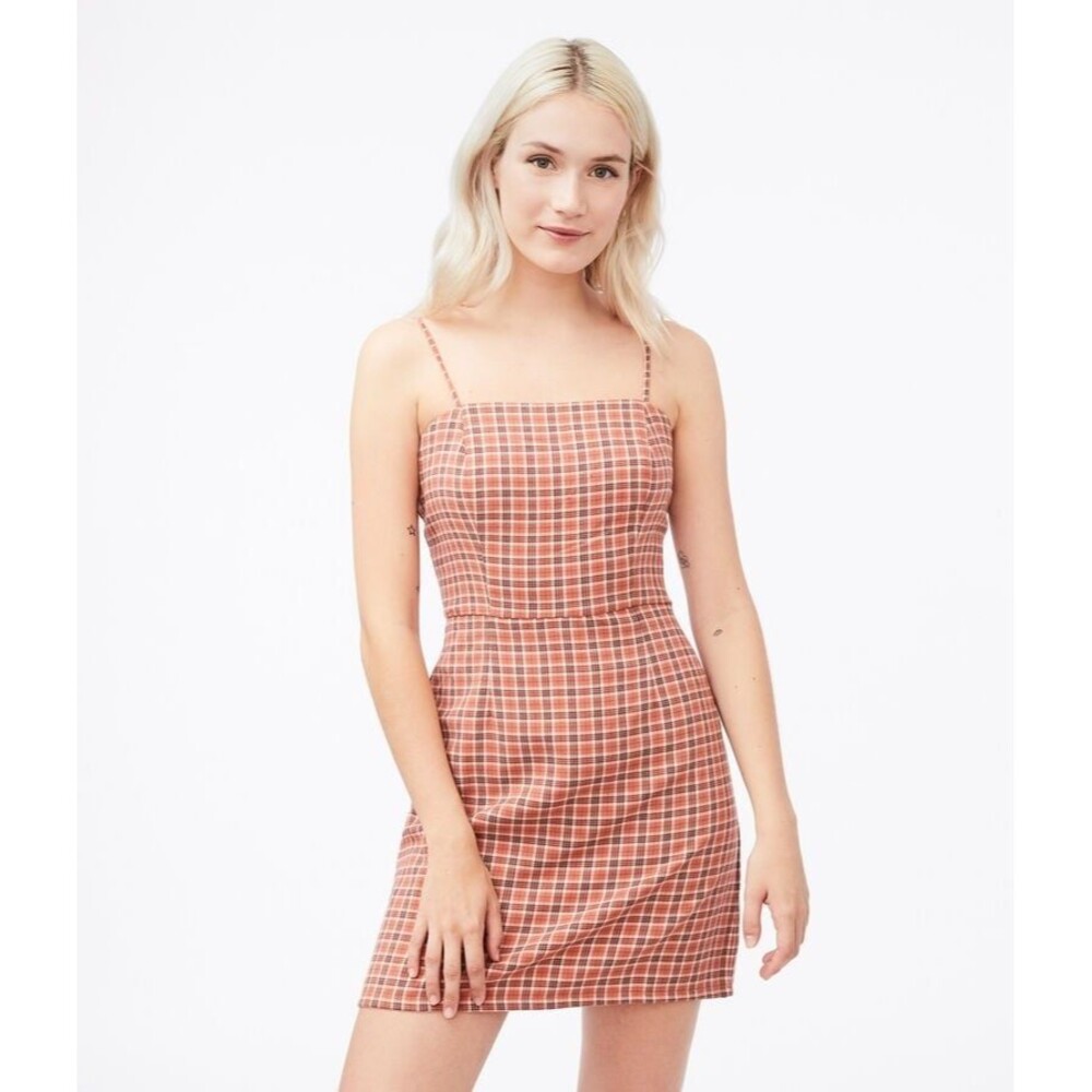Aeropostale Plaid Square-Neck Mini Dress M